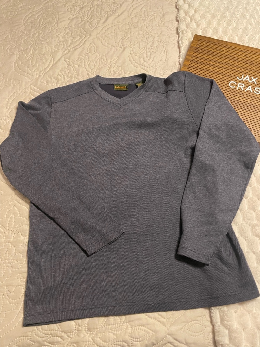 Timberland Men's V-Neck Sweater - Heather Navy
